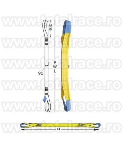 chingatextilagaseurechiridicare3tone90mm Chingi textile cu urechi, sufe de ridicare