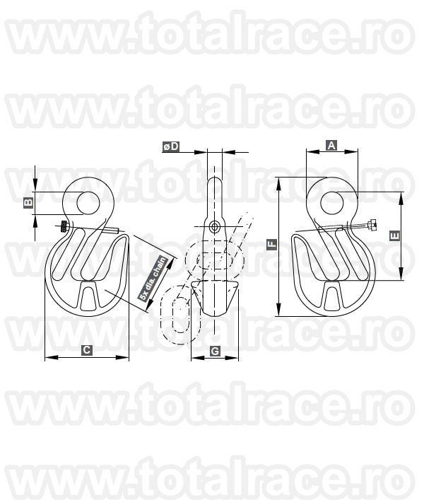 Carlig ochi scurtare lant siguranta 183L