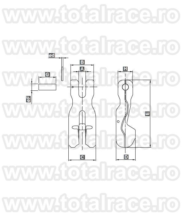 Scurtator Clevis cleste 185 Grad 100