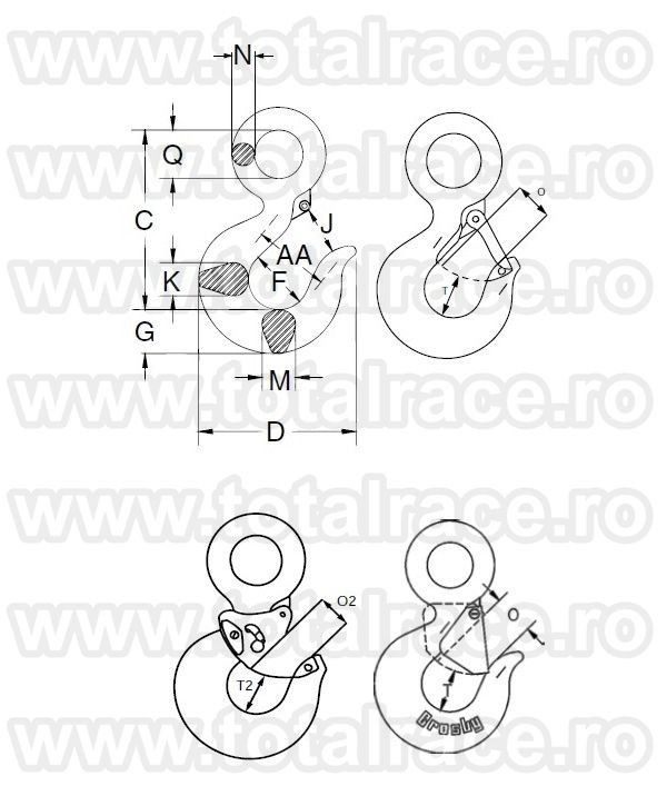 Carlig ochi L320CN Carbon Crosby