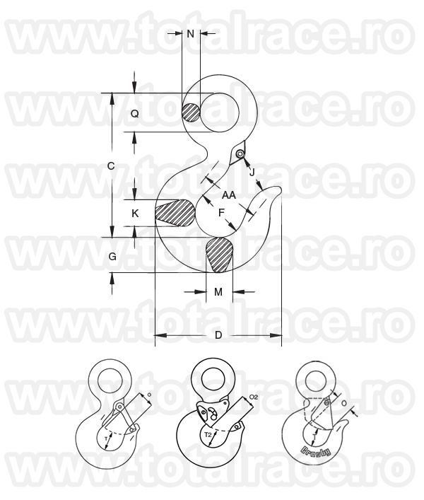 Carlig ochi L320AN Otel Aliat Crosby
