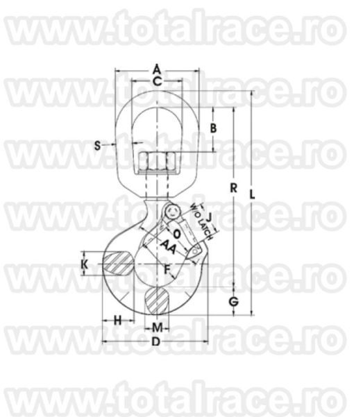 carlig macara rotativ crosby trg6_001 Carlig rotativ siguranta L322AN forjat Crosby®