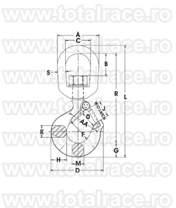Carlig rotativ siguranta L322AN forjat Crosby®