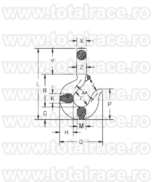 carlig tija crosby 319 schema1_001 Carlige tija CROSBY® S319 CN Carbon Steel