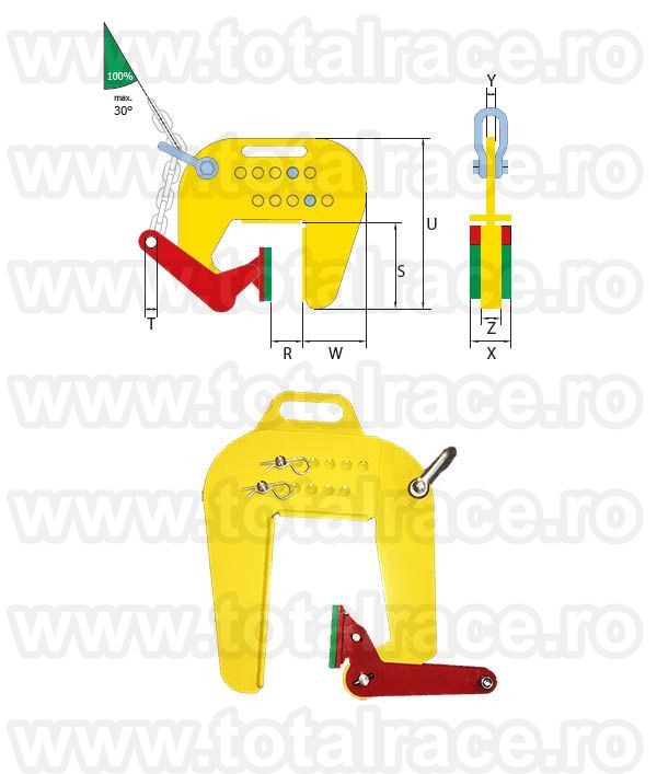 Clesti ridicare tuburi beton / camine beton - 50 - 220 mm