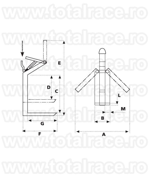 Furca MB Light deschidere reglabila V