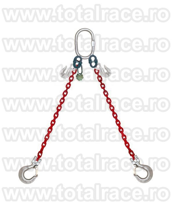 Lanturi de ridicare cu 2 brate cu carlige clevis