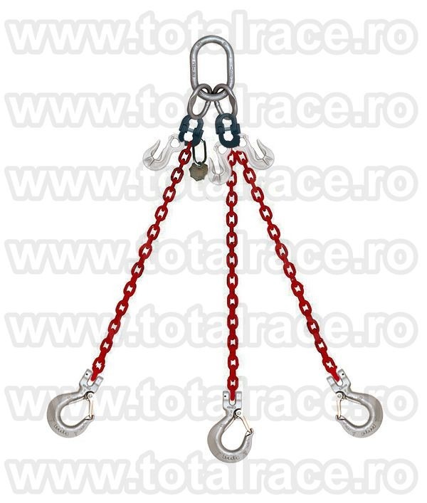 Lanturi de ridicare cu 3 brate cu carlige clevis