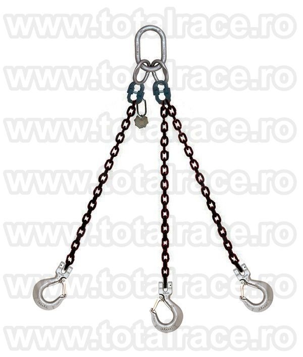 Lanturi de ridicare cu 3 brate 19mm carlige clevis