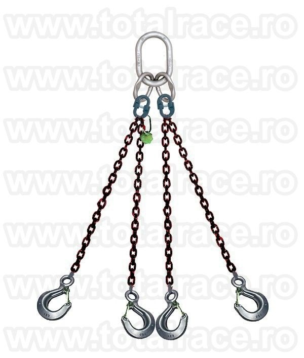 Lanturi ridicare cu 4 brate cu carlige ochi si siguranta